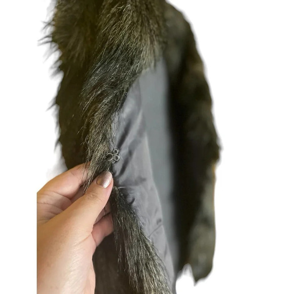 Jones New York Brown Faux Fur and Knit Grey Back Vest Size Large - Picture 4 of 8